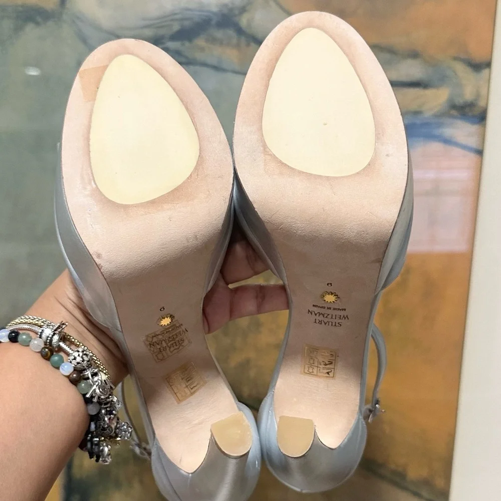 🌹STUART WEITZMAN🌹 Disco Platform Sandal In Silver Size: 9